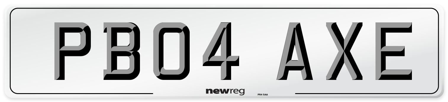 PB04 AXE Number Plate from New Reg